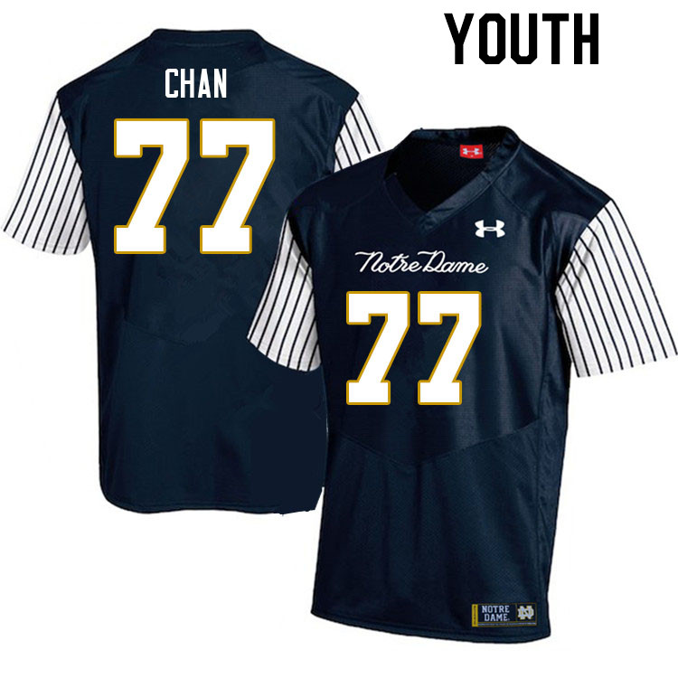 Youth #77 Ty Chan Notre Dame Fighting Irish College Football Jerseys Stitched-Alternate